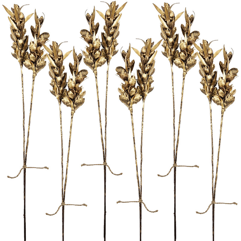 2 Piece Bakuli Pine Stick   Set of 6   23.5"   Gold