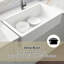 Évier de cuisine en argile réfractaire l 30 po x P 19 po, cuve simple à tablier blanc-135438894