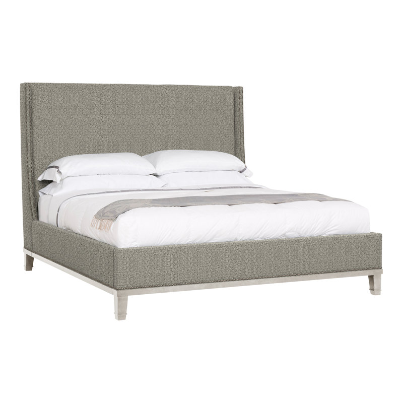 Michael Weiss Upholstered Wingback Bed, Casa Blanca, Tuck Graphite
