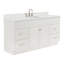 Meuble-lavabo simple autoportant de 67 po avec plateau en quartz blanc Hamlet-93068153