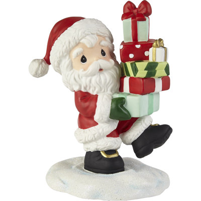 Loaded up with Christmas Cheer Annual Santa Bisque Porcelain Figurine