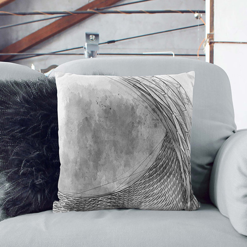 Square Throw Cushion, Black, 55cm H x 55cm W x 20cm D
