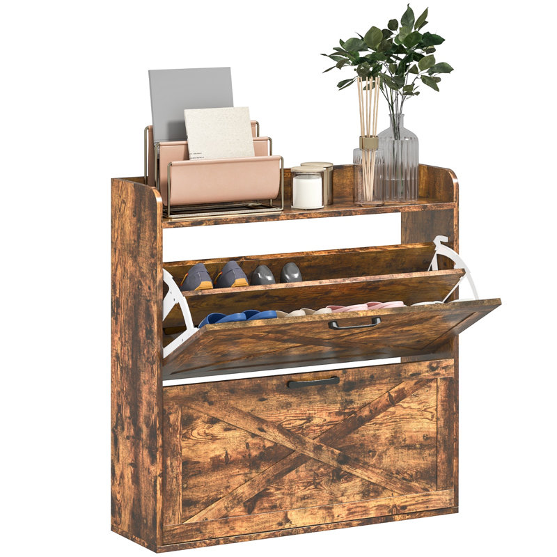 16 Pair Flip Down Shoe Storage