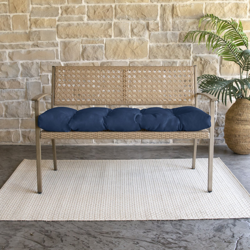 Outdoor 2'' Bench Seat Cushion, Navy, 37" W x 17" D