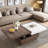 Mohite Modern Square Coffee Table with Rotatable Top, Two Colors Matching and 1 Hidden Storage Space-319303648