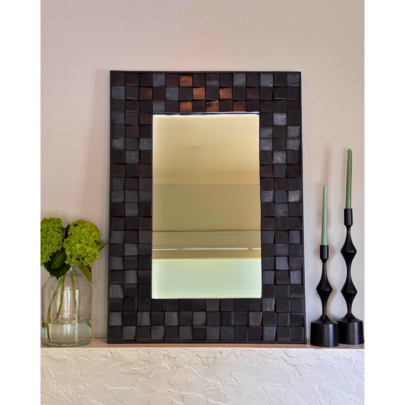 Miroir rectangulaire en bois recyclé