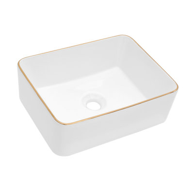 16X12   Ceramic Rectangular Vessel Bathroom Sink
