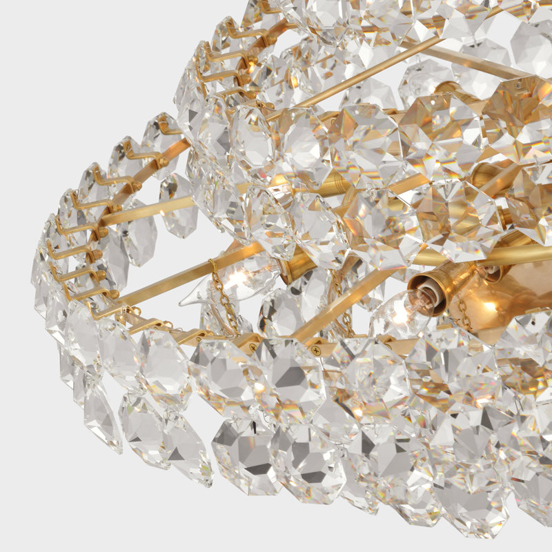 Sanger 18 - Light Chandelier, Hand-Rubbed Antique Brass