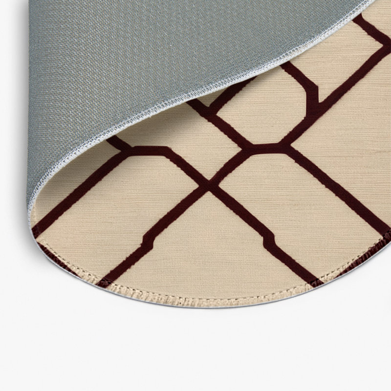Tapis intérieur et extérieur beige Trellis, Rond 5 pi