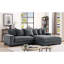 Canapé modulaire surdimensionné deux pièces faisant face à la droite pour le salon Luxe, canapé en L de 102,4 po avec méridienne, revêtu de velours côtelé-130464243-130464245