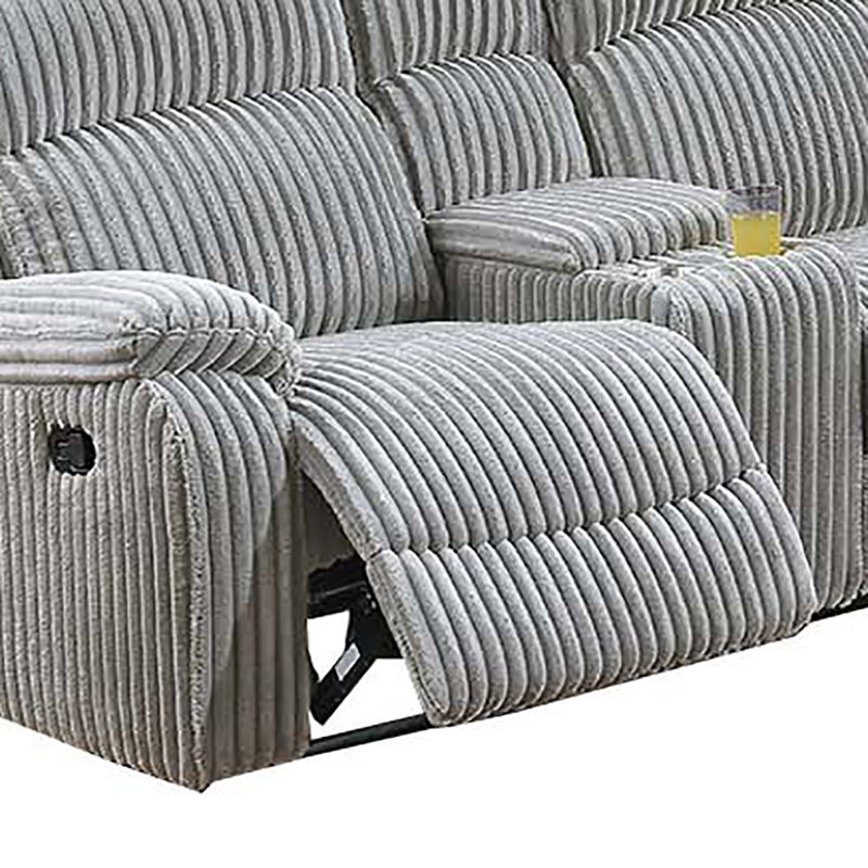 Power Motion Sectional, Ash Corduroy, Power
