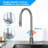 Single Handle Pull-Down Kitchen Faucet with Dual Spray, Swivel Spout in Brushed Nickel