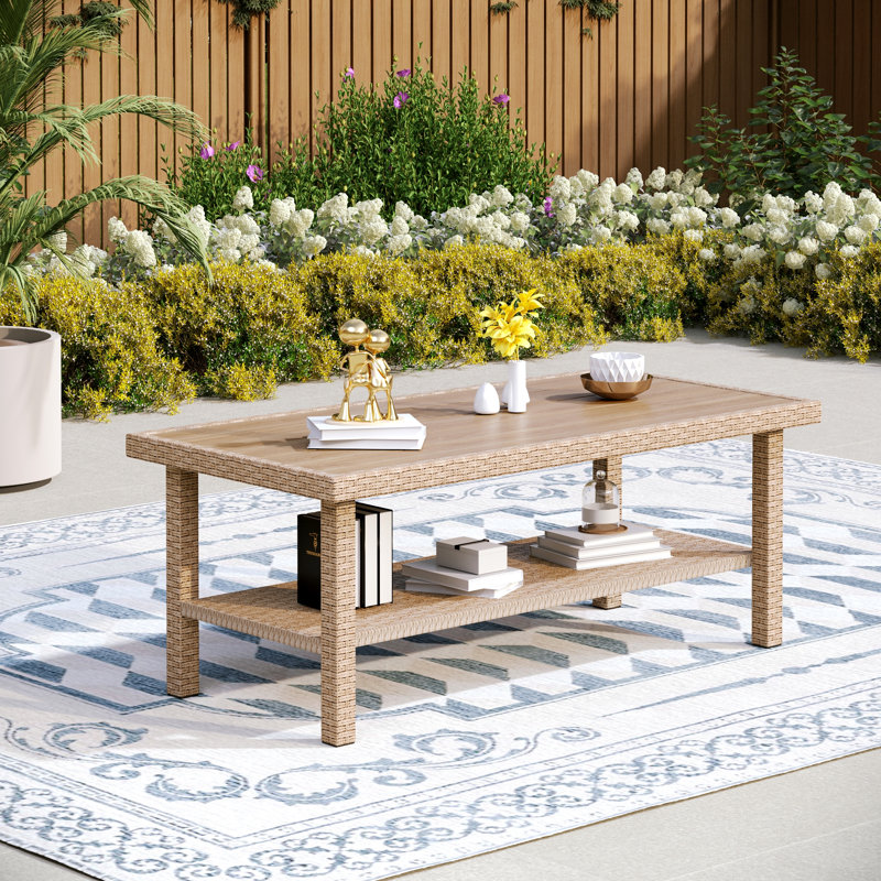 Rattan Coffee Table For Conversation Sofa Set
