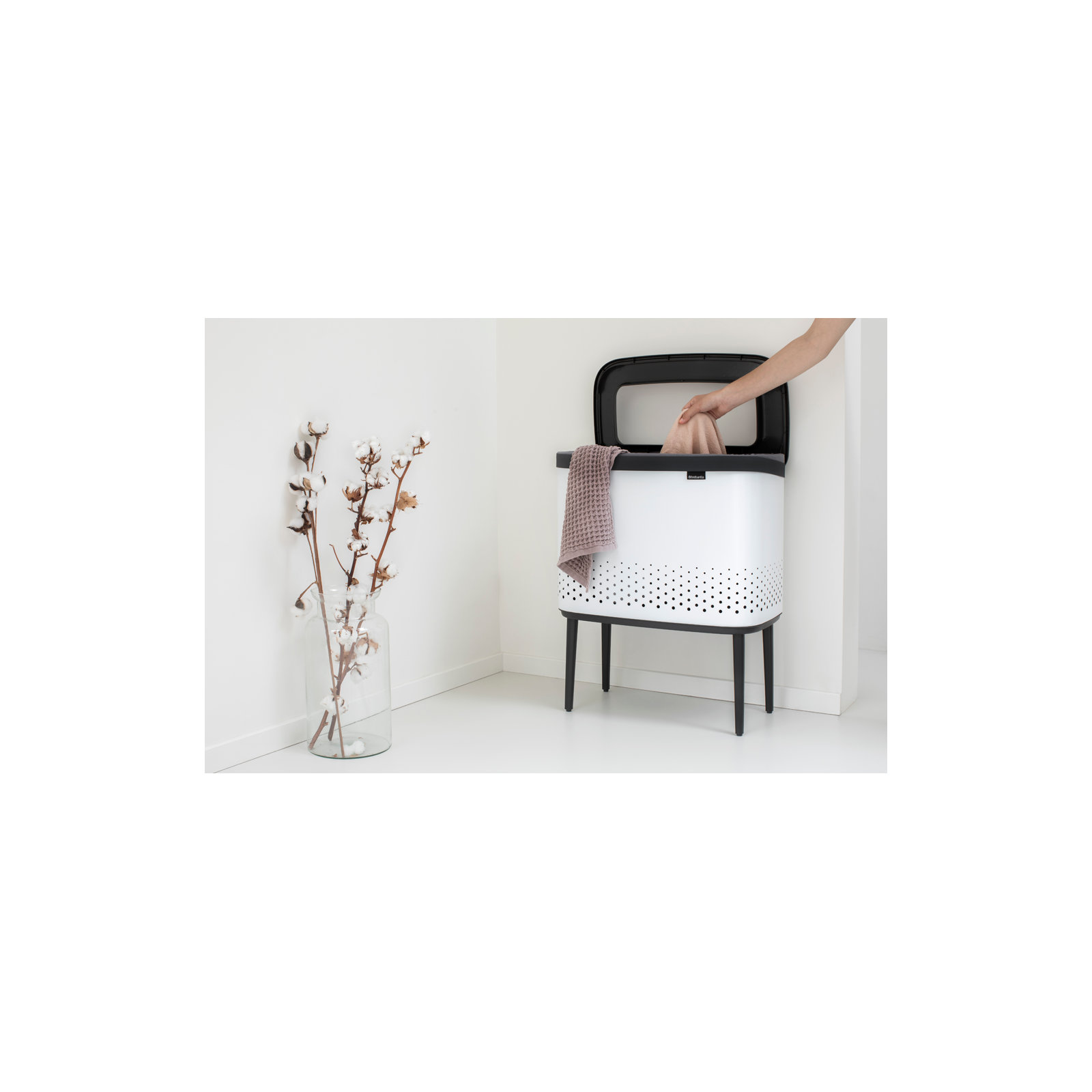 Brabantia Bo Laundry Hamper, 16 Gallon, White