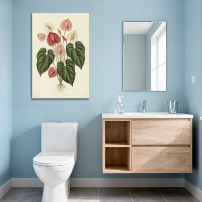 Plantes et fleurs fleurs d'anthurium avec feuilles et racines vertes