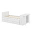 Lit plateforme simple en bois avec bureau et tablette de rangement-2127594784