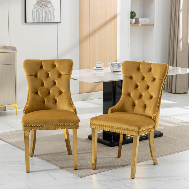 Gigee Dining Chair, Gold, Gold