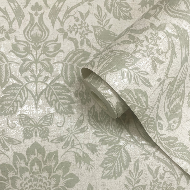 10.05m x 53cm Matte Shimmer Wallpaper Roll, Green