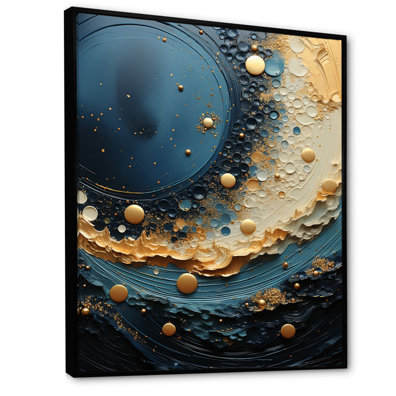 Jaislyn Space Moonlight Mirage sur toile, H 32 po x l 24 po x P 1 po, Cadre flottant noir