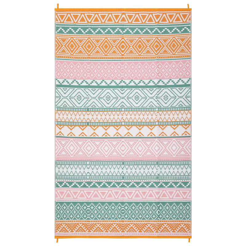 9' x 12' Reversible Outdoor Patio Rug, Waterproof Plastic Straw Weave, Foldable Lightweight Design, Easy-Clean Surface for Backyard, Deck, Camping and Beach