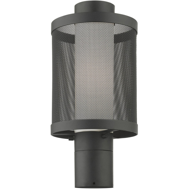 Transparent Lantern Head, Textured Black, 15" H x 7" W x 7" D