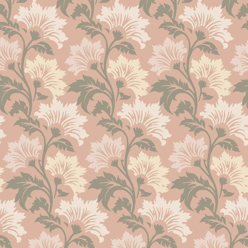 Wildflower - Botanical Wallpaper, Dusty Bloom, Peel & Stick