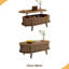 Table basse cannelée à plateau relevable avec compartiment caché, table centrale en bois, plateau de table ovale moderne pour bureau de salon à domicile