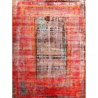 Hand Knotted Area Rug in Red/Brown