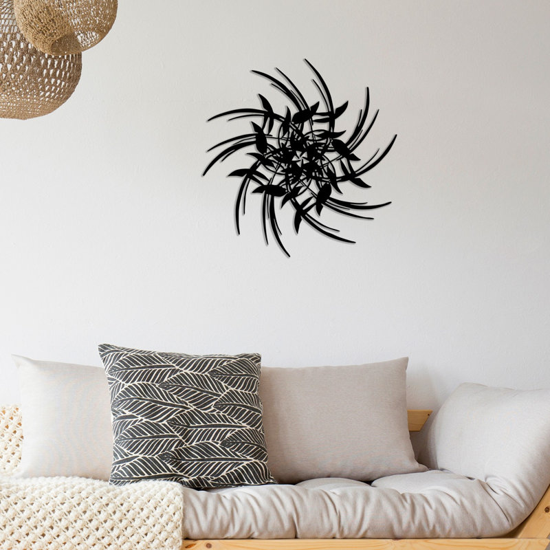 Élégant accessoire mural décoratif en métal, noir, 27,2 po x 27,6 po | Fabrication 100% métal, épaisseur: 0,06 po | Fixation murale facile pour la décoration intérieure | Conception élégante et durable pour les espaces modernes