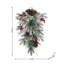 28"H Christmas Flocked Pinecone & Berry Teardrop