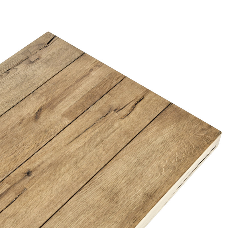Natural Oak 94" Console Table with Geometric Base