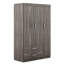 Armoire 3 portes avec 2 tiroirs, effet grain de bois