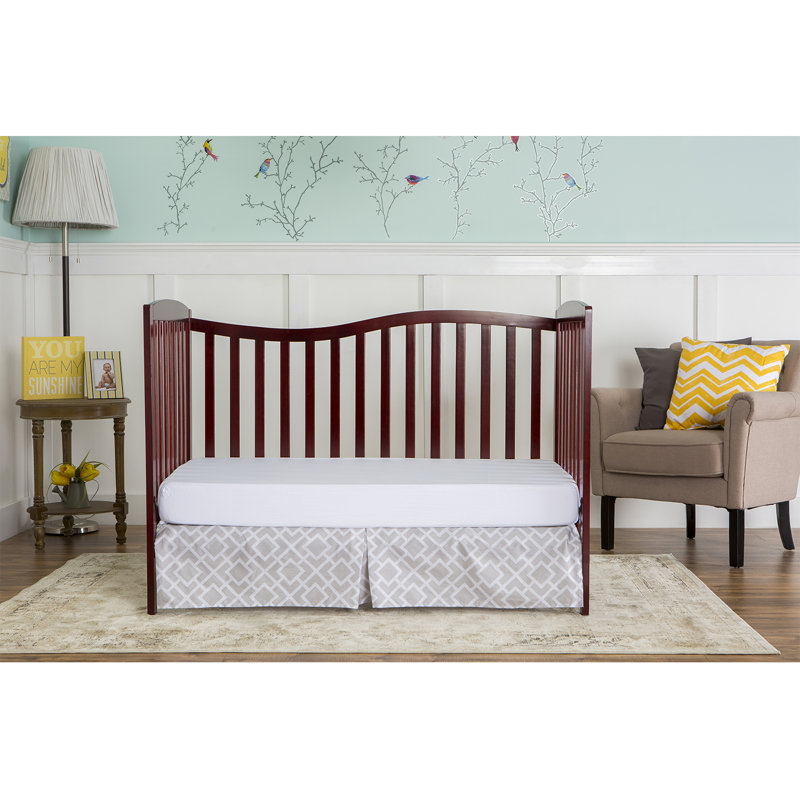 Cherry Pinewood 5-in-1 Convertible Crib with Adjustable Mattress Heights