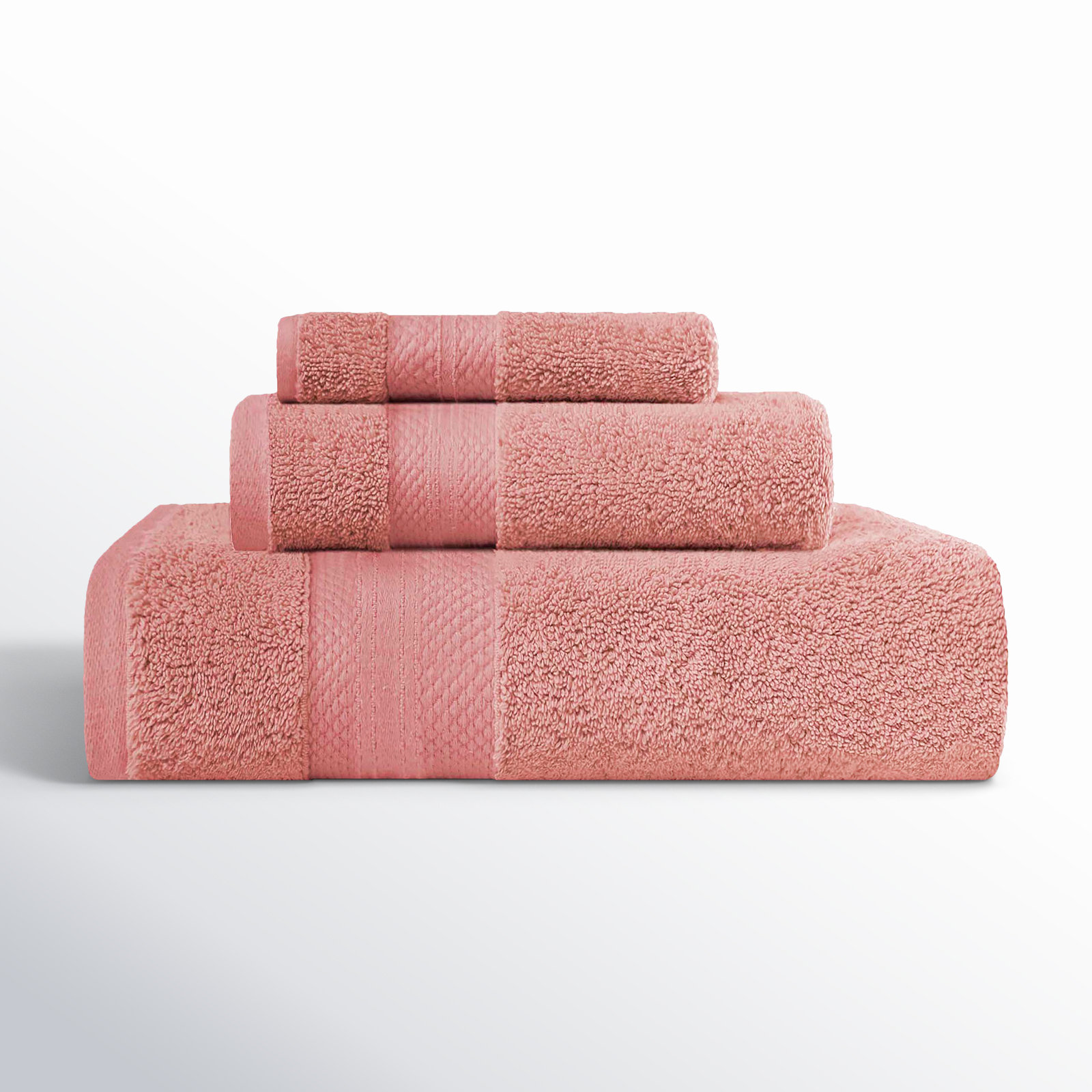 Finnian Ultra-Plush Heavyweight, 100% Turkish Towel Collection, Coral Pink, 3 Piece Towel Set