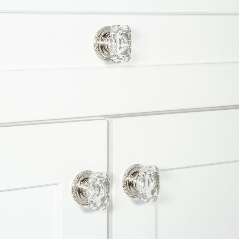 Baguette Rectangular Cabinet Knob, Polished Nickel
