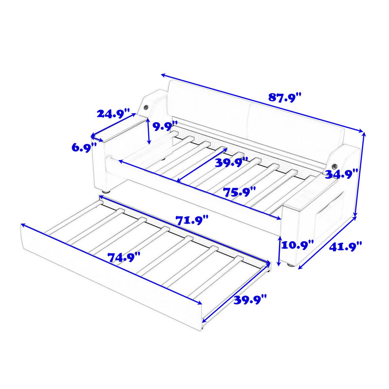 Hazeleen Twin Daybed with Trundle