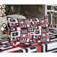 Drap-housse et coussin décoratif à motif abstrait Ambesonne Vermillon et gris anthracite-106786490