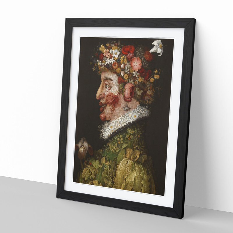Spring by Giuseppe Arcimboldo - Picture Frame Painting, Black, 36cm H x 27cm W x 2cm D