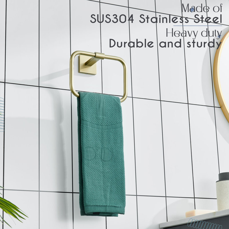 Bathroom Towel Ring, Brushed Gold