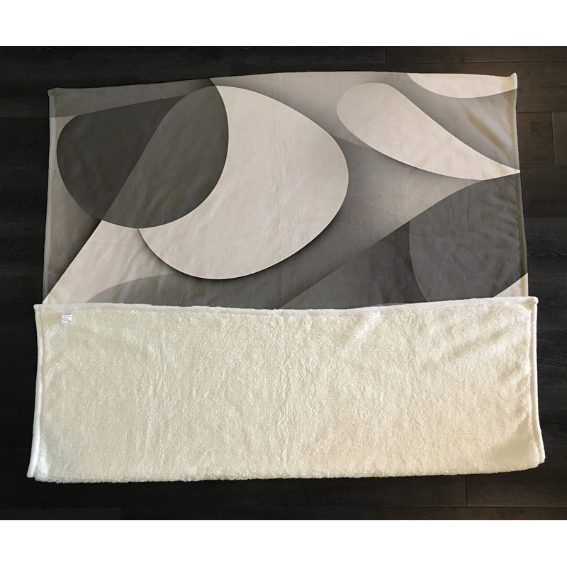 Throw Blanket, Geometric Shapes/Abstract, 68" W x 80" L, Gray