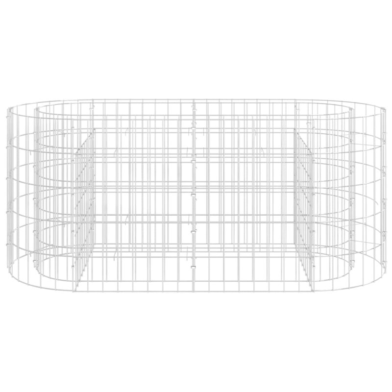 Dakota Fields Gabion Raised Bed Galvanised Iron, 120cm H x 50cm W x 50cm D