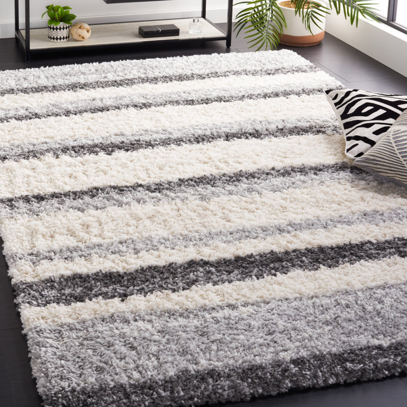 Ashleigh-Louise Shag 800 Performance Striped Rug, Rectangle 5'3" x 7'6"