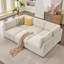Canapé modulaire surdimensionné de 130 po avec repose-pieds modulaire en velours côtelé de 130 po, beige - sièges profonds de 32 po, 6 places, canapé-lit reconfigurable en U-2024640599