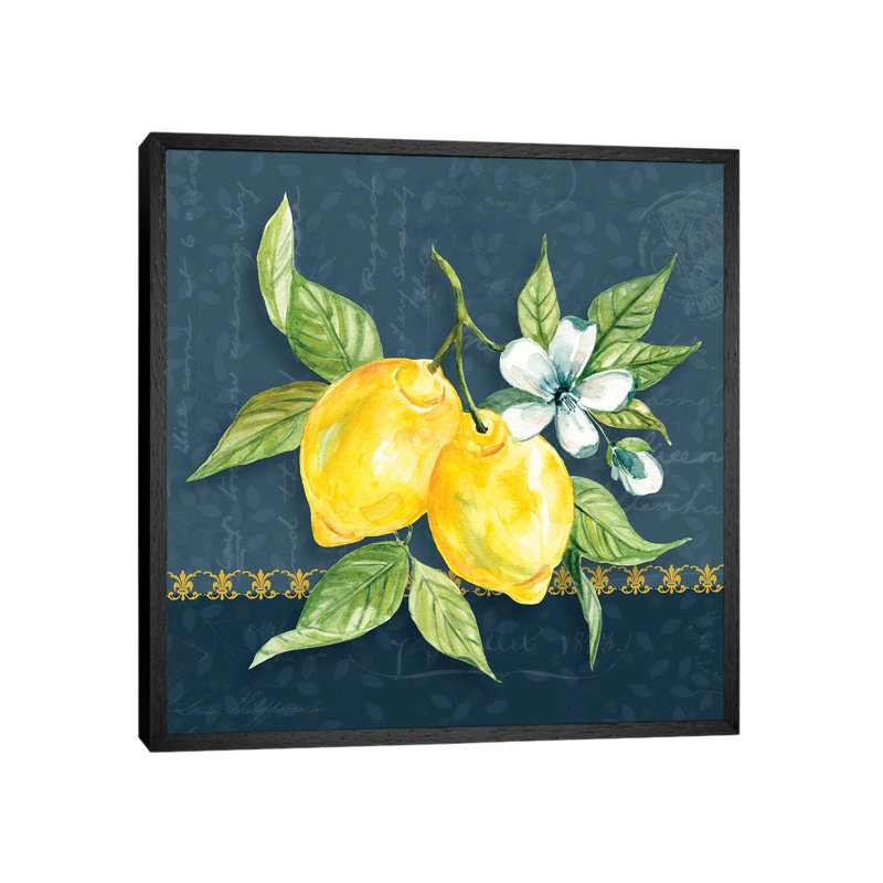 Blue Lemon Squeeze II by Carol Robinson - Print on Canvas, 93.98 cm H x 93.98 cm W, Black Framed