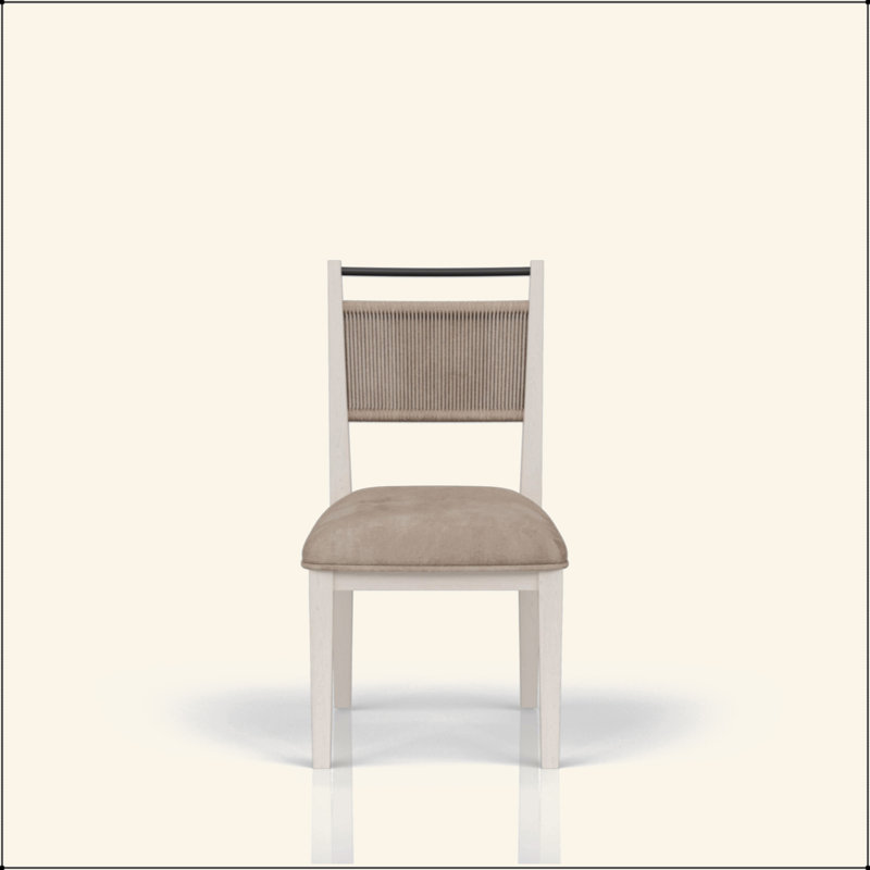 Chaise à dossier en corde, Beige