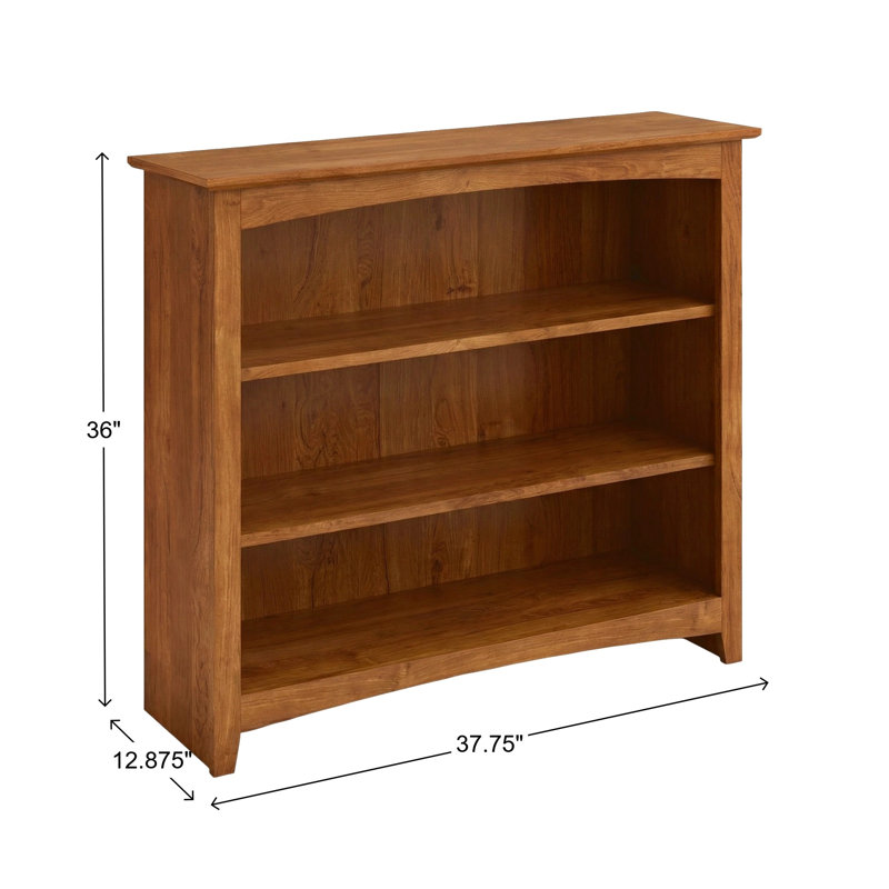 Bibliothèque classique Malani, (3 Shelves) 36"H x 37.75"W x 12.875"D, Brun toscan