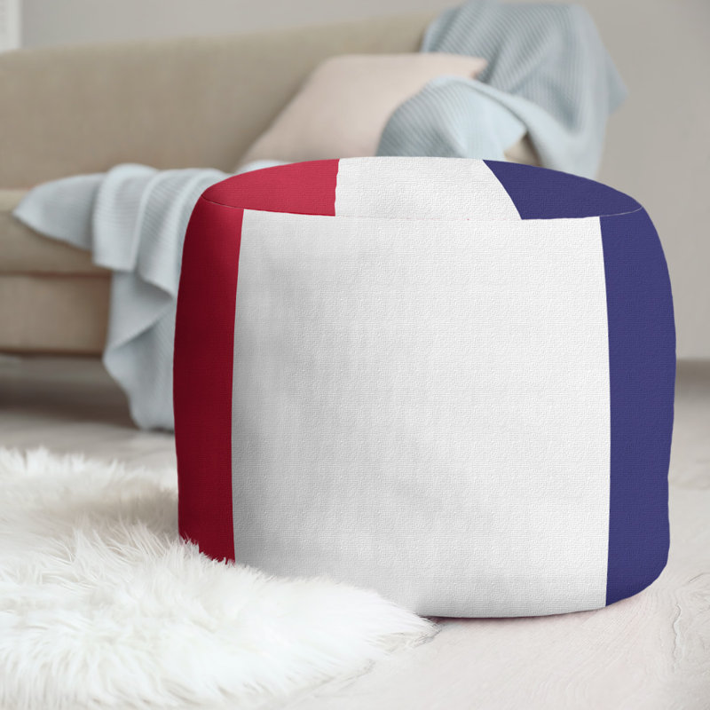 repose-pieds rond 20,5", Red/White/Navy Blue