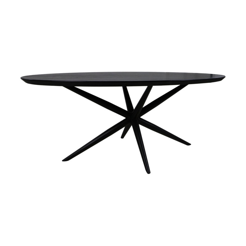 Nialle Solid Wood Table Top, 4cm H x 180cm W x 100cm D, Black