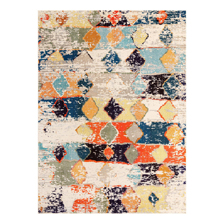 Washable Abstract Indoor Rug
