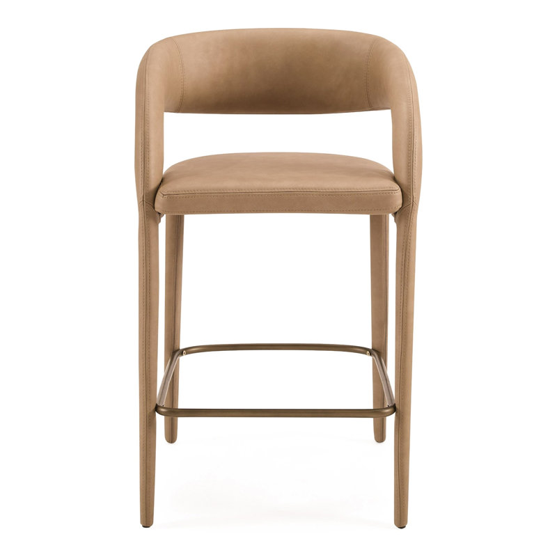 Freestyle 25.6'' Vegan Leather Counter Stool, Tan, 25.6''